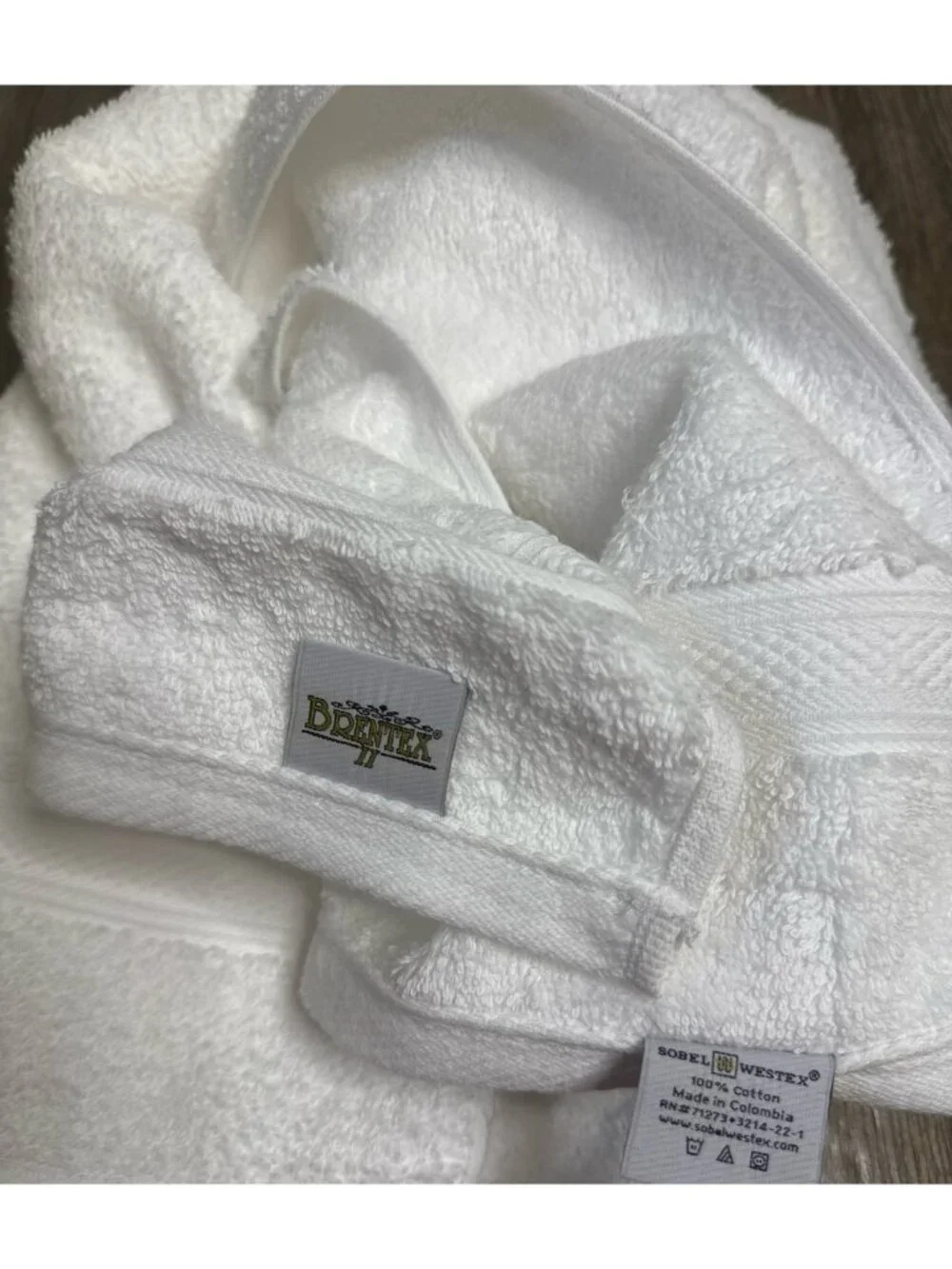 Sobel Westex Brentex White Cotton Bath Towels Plush Fast Dry